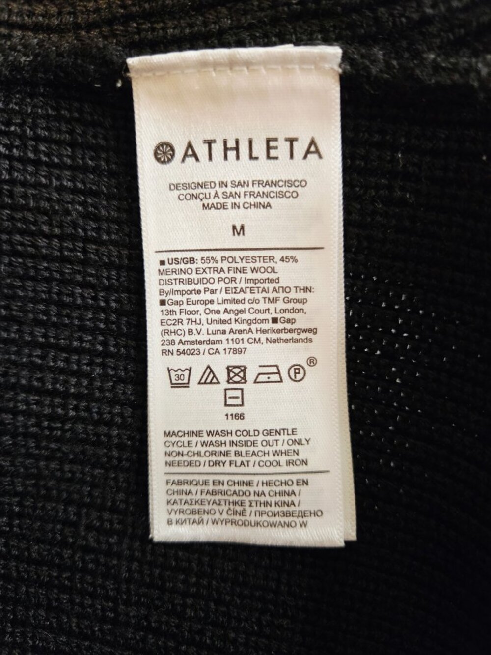 Athleta Hanover Merino Blend Sweater V-Neck Wool-blend in Black SZ M - Picture 9 of 11
